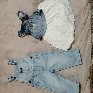 Bundle Oshkosh Bigosh overalls and skirt